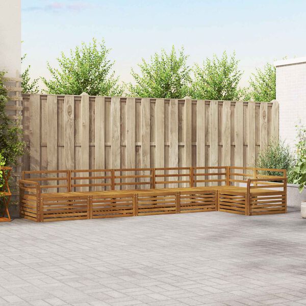 vidaXL Outdoor Sofa Set 6 pcs Natural Solid Acacia Wood