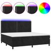 vidaXL Box Spring Bed with Mattress&LED Black 200x200 cm Velvet