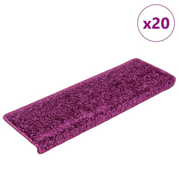vidaXL Stair Mats 20 pcs 65x21x4 cm Violet Rectangular Edge