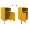 vidaXL Bedside Cabinets 2 pcs Mustard Yellow 36x39x68 cm Steel