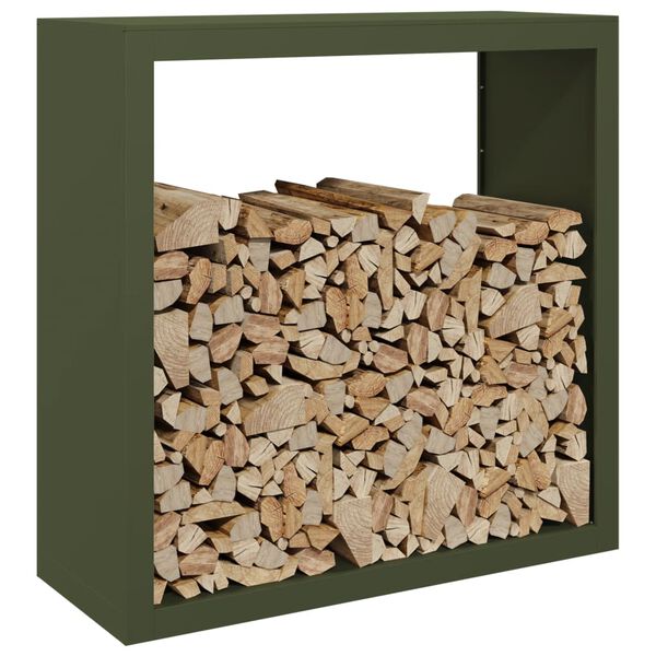 vidaXL Firewood Rack Green 100x40x100 cm Steel