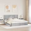 vidaXL Storage Bed Grey Sonoma 200 x 200 cm Engineered Wood