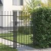 vidaXL Fence Gate Boxtel Single Door with Spike Top Steel 1x1.5 m Black