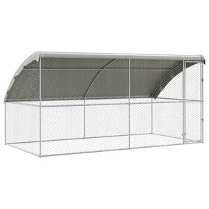 vidaXL Dog Kennel 2 pcs Silver 4 x 2 x 2 m Galvanised steel