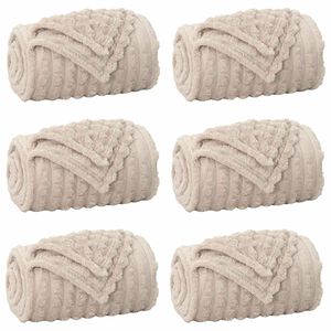 vidaXL Throw Blankets 6 pcs Beige 270 x 240 cm 9.94 kg Fleece