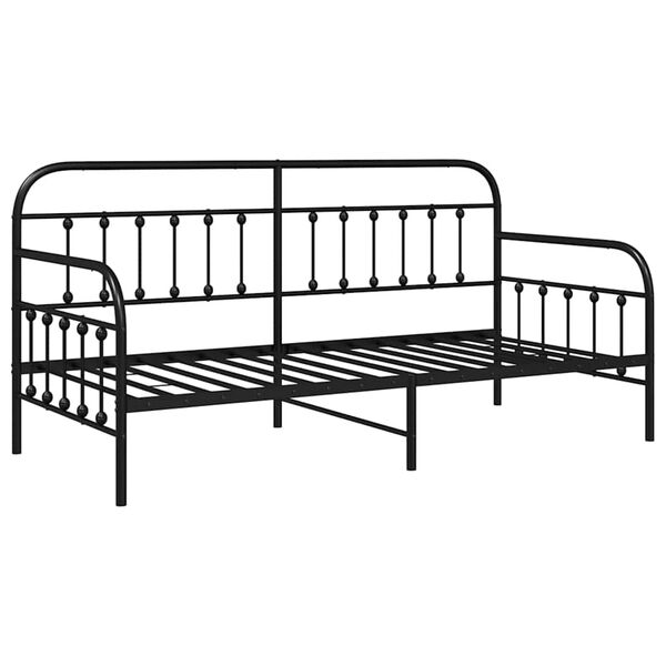 vidaXL Daybed Frame Black 90 x 190 cm Powder-Coated Steel