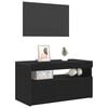 vidaXL TV Cabinet Black Oak 75 x 35 x 40 cm Engineered Wood