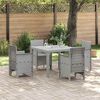 vidaXL Garden Dining Table Light Grey 100 x 100 x 73 cm Poly Rattan
