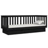 vidaXL Day Bed without Mattress Black 75x190 cm Small Single Solid Wood Pine