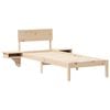 vidaXL Bed Frame with Headboard Brown 75 x 190 cm Solid Pine Wood