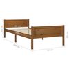 vidaXL Bed Frame without Mattress Solid Pinewood Honey Brown 90x200 cm