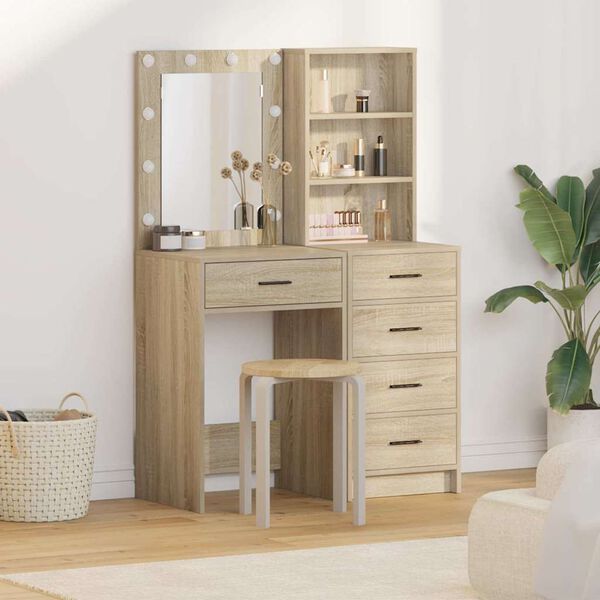 vidaXL Dressing Table 2 pcs Brown 50 x 41 x 135 cm Engineered wood