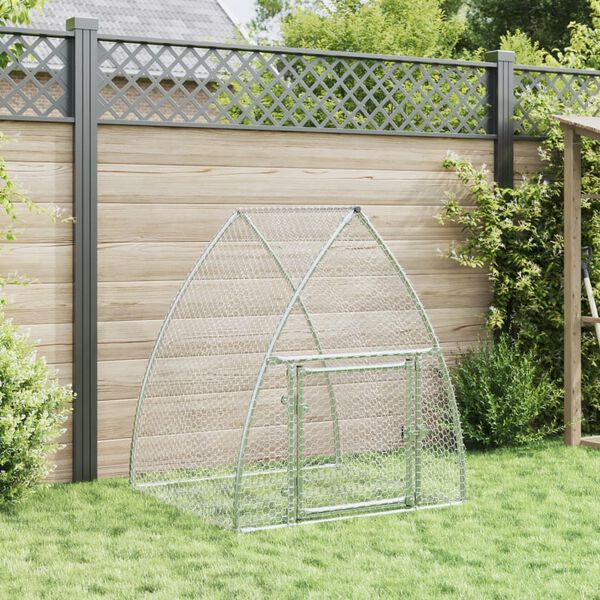 vidaXL Rabbit Hutch Silver 100x105x120 cm Galvanised Steel