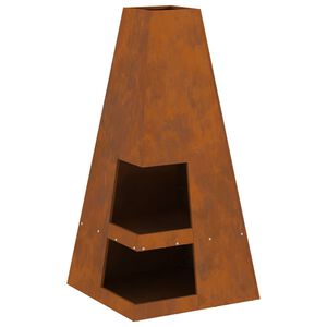 vidaXL Fire Pit Brown 50 x 50 x 100 cm Steel