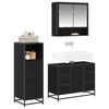 vidaXL Bathroom Furniture Set 3 pcs Black Oak Engineered Wood