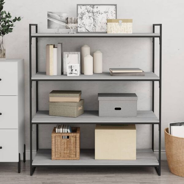 vidaXL Wall Shelves 4 pcs Grey Sonoma 100x40x1.5 cm Engineered Wood