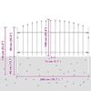 vidaXL Spike Fence Black 200 x 130 cm Powder-Coated Steel