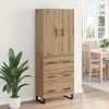 vidaXL Highboard with Drawer 2 pcs Artisan Oak 69.5 x 34 x 180 cm