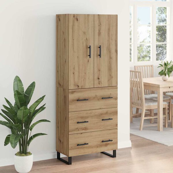 vidaXL Highboard with Drawer 2 pcs Artisan Oak 69.5 x 34 x 180 cm