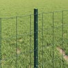 vidaXL Fence with Post Green 0.4 x 50 m Steel and PVC