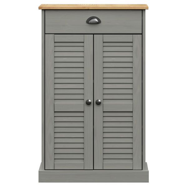 vidaXL Shoe Cabinet VIGO Grey 60x35x96 cm Solid Wood Pine