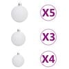 vidaXL Artificial Half Pre-lit Christmas Tree with Ball Set White 150 cm