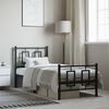 vidaXL Metal Bed Frame without Mattress with Footboard Black 75x190cm