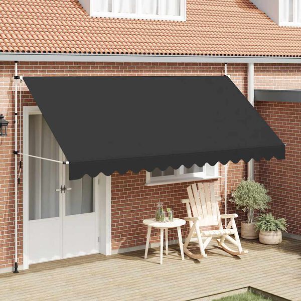 vidaXL Manual Retractable Awning 400 cm Anthracite