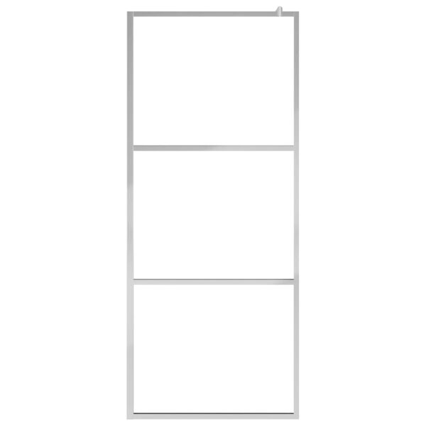 vidaXL Walk-in Shower Wall with Shelf Chrome 115x195 cm ESG Glass&Aluminium