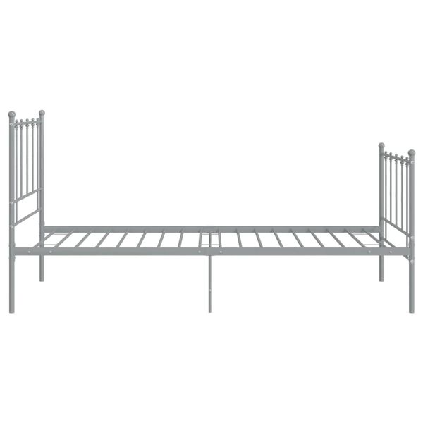 vidaXL Bed Frame without Mattress Grey Metal 100x200 cm