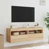 vidaXL TV Wall Cabinets with LED Lights 2 pcs Sonoma Oak 60x30x40 cm