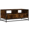 vidaXL Coffee Table Smoked Oak 100x50x45 cm Engineered Wood and Metal