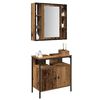 vidaXL Bathroom Furniture Set with Shelf 2 pcs Brown Engineered wood