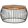 vidaXL Coffee Table Ø68 cm Solid Acacia Wood