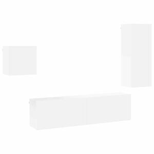 vidaXL 4 Piece TV Wall Units White Engineered Wood
