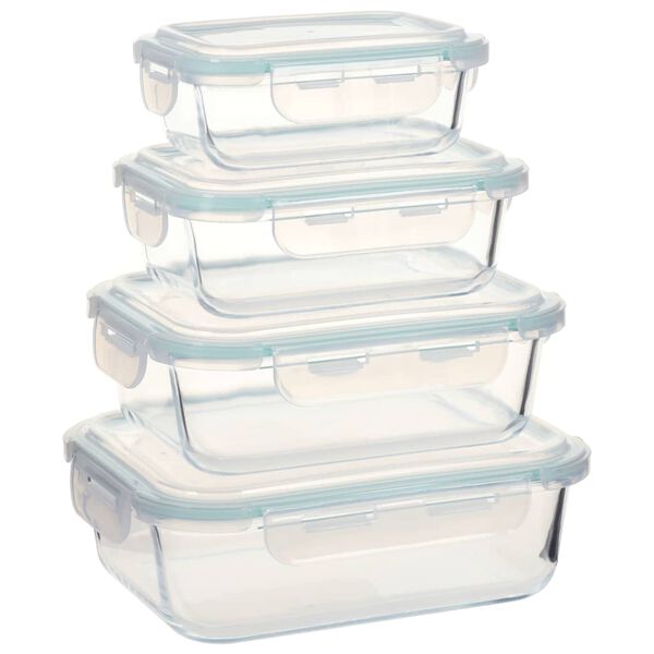 vidaXL Glass Food Storage Containers 4 Pieces