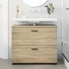 vidaXL Bathroom Cabinet with Drawer Sonoma Oak 76.5 x 35 x 64 cm