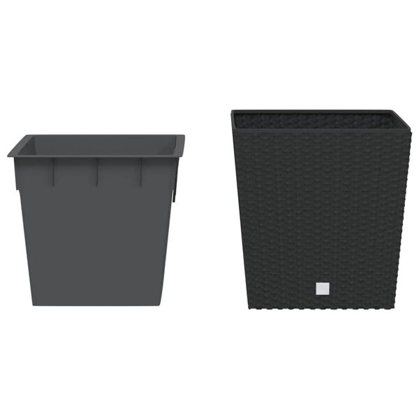 vidaXL Planter with Removable Inner Anthracite 21 / 32 L PP Rattan