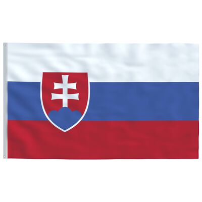 vidaXL Slovakia Flag and Pole Aluminium 6.2 m