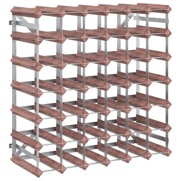 vidaXL Wine Rack for 42 Bottles Brown Solid Wood Pine