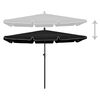vidaXL Garden Parasol with Pole 210x140 cm Black
