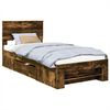 vidaXL Bed Frame with Headboard Smoked Oak 80 x 200 cm Engineered Wood
