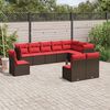 vidaXL 10 Piece Garden Sofa Set with Cushions Brown Poly Rattan