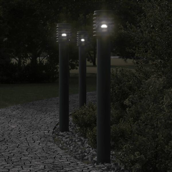 vidaXL Outdoor Floor Lamp Black 110cm Stainless Steel