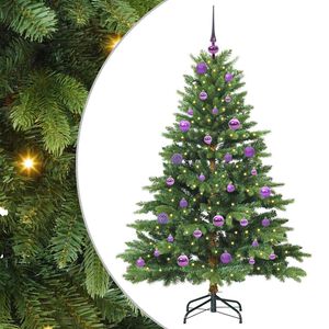 vidaXL Artificial Christmas Tree with 150 LEDs Green 150 cm PE and PVC