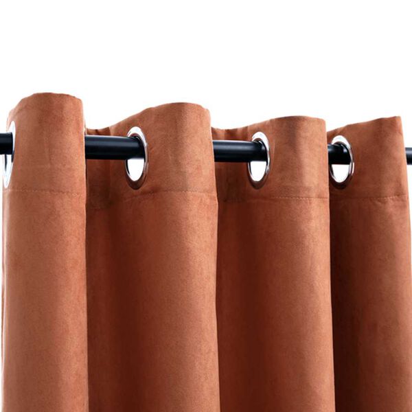 vidaXL Blackout Curtains with Metal Rings 2 pcs Rust 140x175 cm