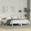 vidaXL Bed Frame with Headboard White 150 x 200 cm Solid Pine Wood