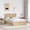 vidaXL Bed Frame with Drawer Sonoma Oak 135 x 190 cm Engineer Wood