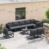 vidaXL Garden Sofa Set with Cushion 9 pcs Black Aluminium
