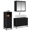 vidaXL Bathroom Furniture Set 3 pcs Black Oak Engineered Wood